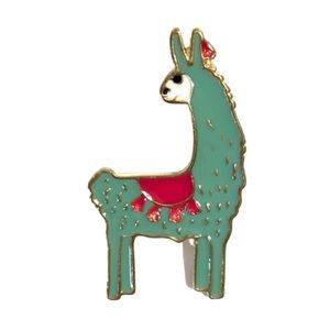 Teal & Pink Llama Enamel Pin / Brooch